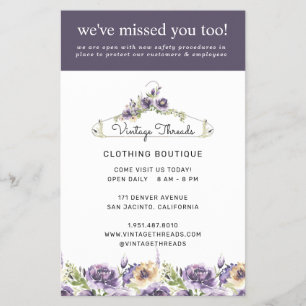 Modeboutique große Wiedereröffnung Covid-Sicherhei Flyer