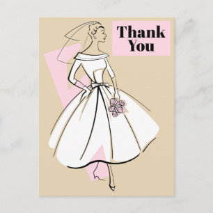 Modebride Neutral Danke beige Postkarte