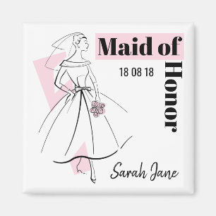 Modebrille Rosa Trauzeugin Datum Platz Magnet