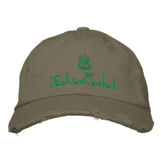 ModeCasbah Olive Green Bestickte Baseballkappe