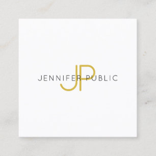 Modedesign mit Gold Monogram Modern Template Quadratische Visitenkarte