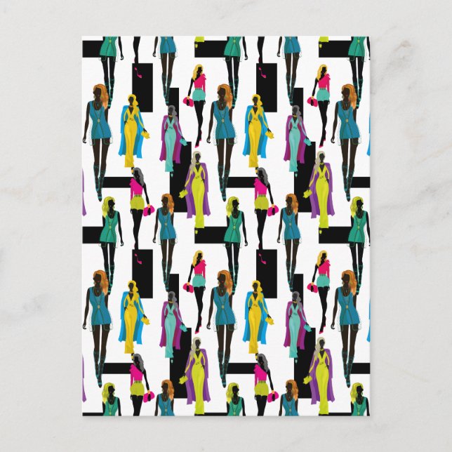 Modedesign mit modernem Design und trendigem Illus Postkarte (Vorderseite)