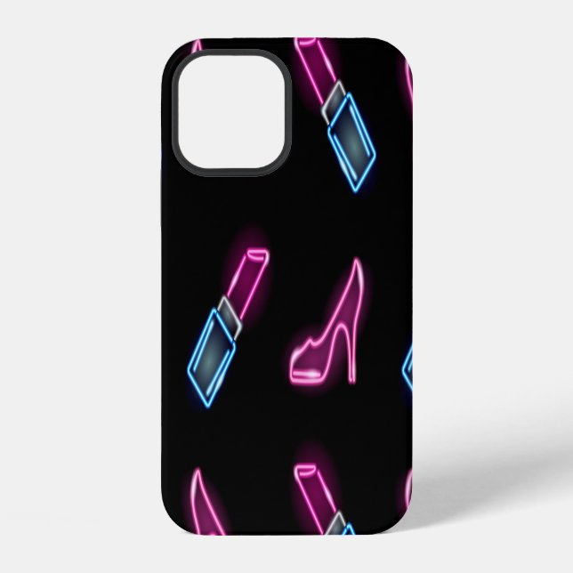 Modedesign mit Neon Icons. iPhone Hülle (Rückseite)