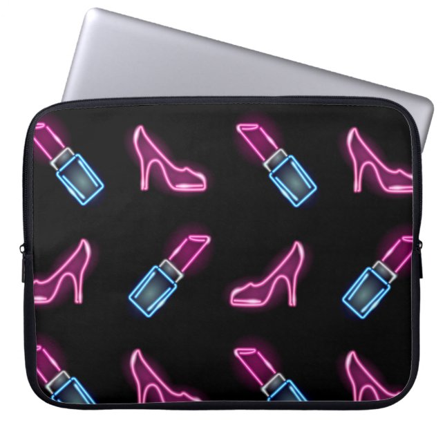 Modedesign mit Neon Icons. Laptopschutzhülle (Vorderseite)