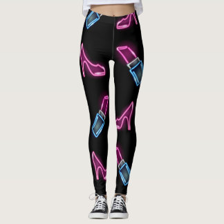 Modedesign mit Neon Icons. Leggings