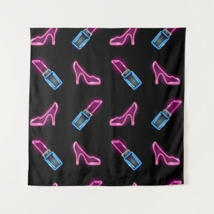 Modedesign mit Neon Icons. Wandteppich