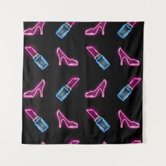 Modedesign mit Neon Icons. Wandteppich