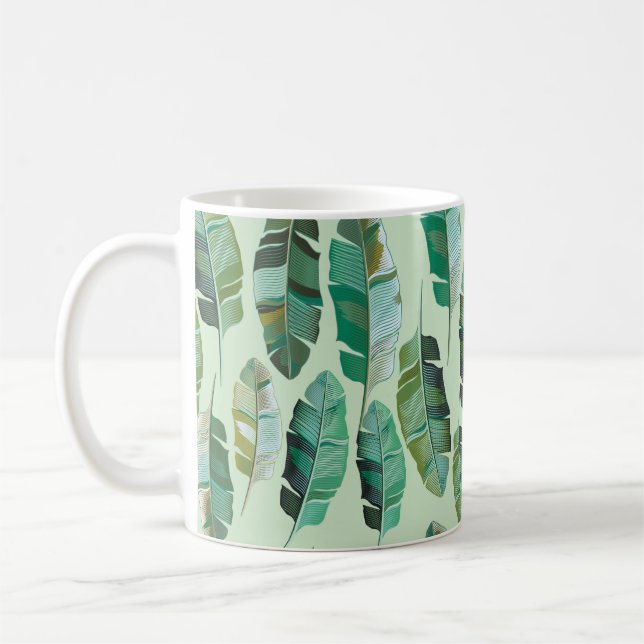Modedesign mit tropischen Bananen-Pflanze Kaffeetasse (Links)