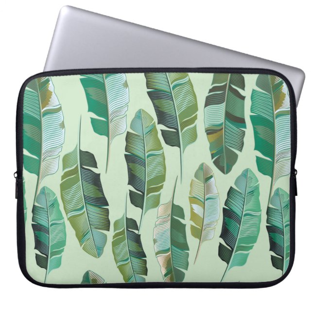 Modedesign mit tropischen Bananen-Pflanze Laptopschutzhülle (Vorderseite)