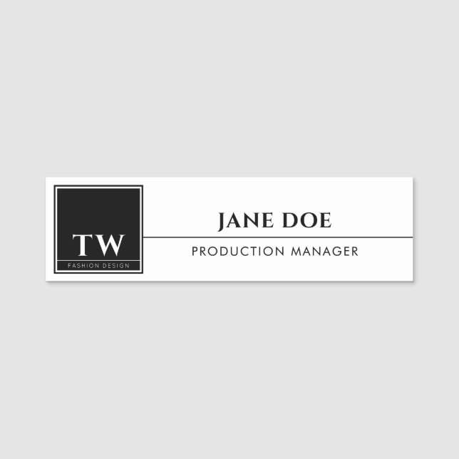 Modedesign weiß namensschild (Vorderseite)