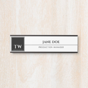 Modedesign weiß türschild