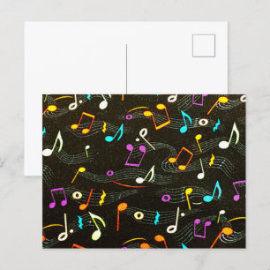 Modedesign zum Thema Musik Postkarte
