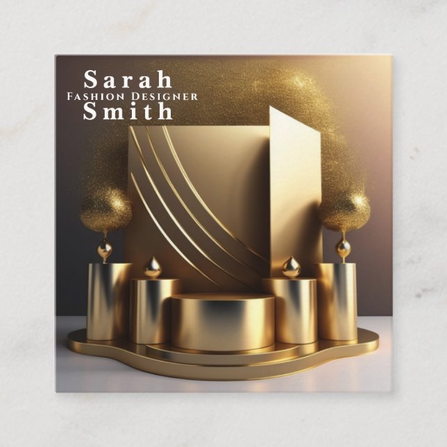 Modedesigner Podium Model Stylist Show Quadratische Visitenkarte (Vorderseite)