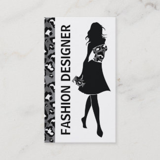 Modedesignerin schwarz-graue Panther drucken Visitenkarte