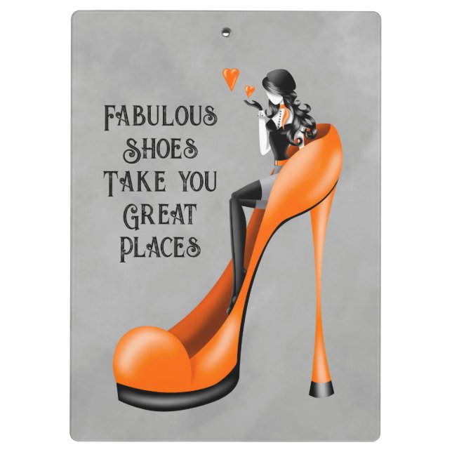 Modediva in Stiletto Orange Klemmbrett (Rückseite)