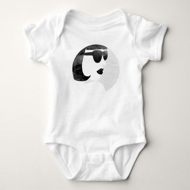 Modeerscheinende Sonnenbrille Baby Strampler (Vorderseite)