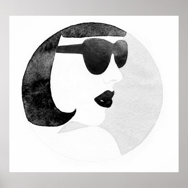 Modeerscheinende Sonnenbrille Poster (Vorne)