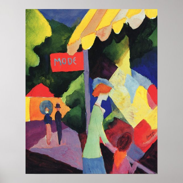 Modefenster von August Macke, Vintag Fauvismus Poster (Vorne)