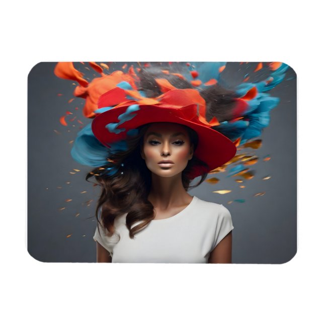 Modefrau feine Kunst Magnet (Horizontal)