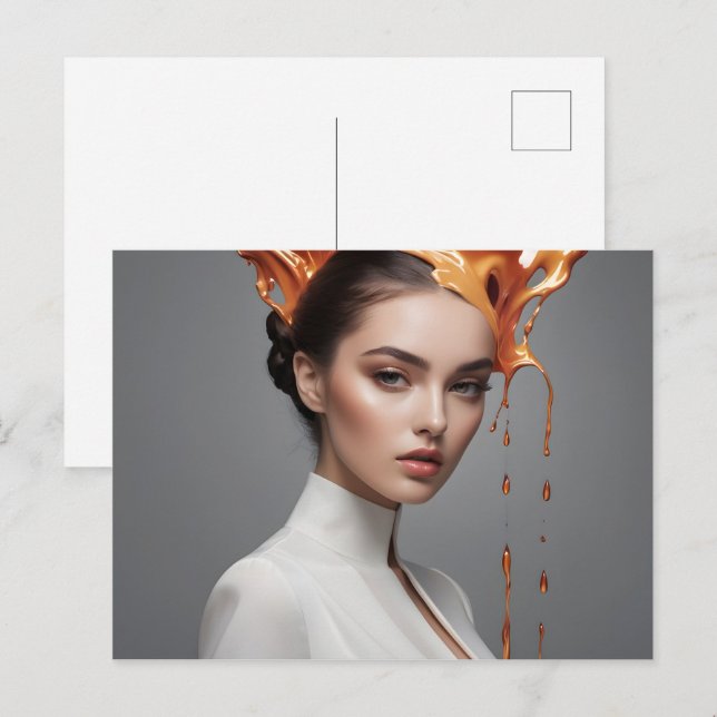 Modefrau feine Kunst Postkarte (Vorne/Hinten)