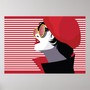 Modefrau im Stil des Pop-Art. Poster