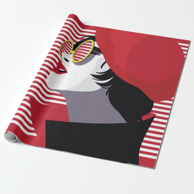 Modefrau im Stil Pop Kunst. Geschenkpapier (Ungerollt)