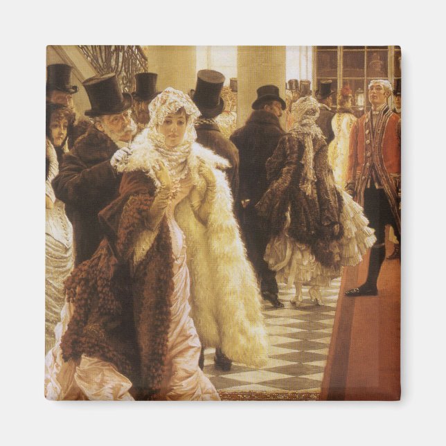 Modefrau von Tissot, Vintage Viktorianische Kunst Magnet (Vorne)