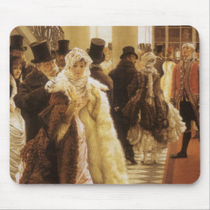 Modefrau von Tissot, Vintage Viktorianische Kunst Mousepad