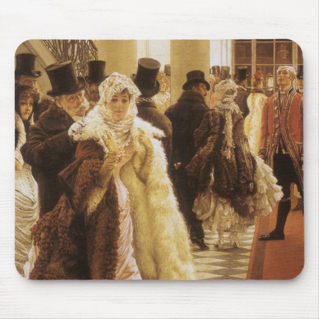 Modefrau von Tissot, Vintage Viktorianische Kunst Mousepad (Vorne)