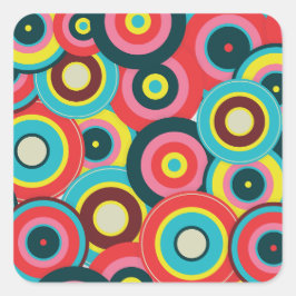 Modegeometrisch Vintag - Muster Stilvoll modern Quadratischer Aufkleber