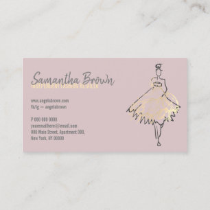 Modegeschäft Kleid rosa Gold Visitenkarte