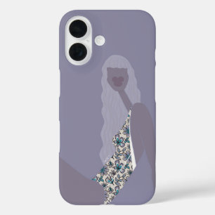 Modeillustration Chic Frau Lila Moderne Kunst iPhone 16 Hülle