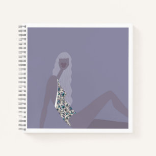 Modeillustration Chic Frau Lila Moderne Kunst Notizbuch