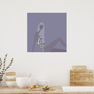 Modeillustration Chic Frau Lila Moderne Kunst Poster