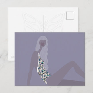 Modeillustration Chic Frau Lila Moderne Kunst Postkarte