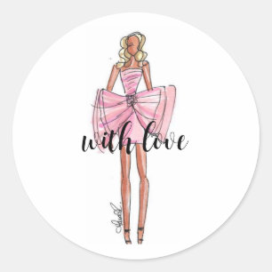 Modeillustration rosa Aufkleber