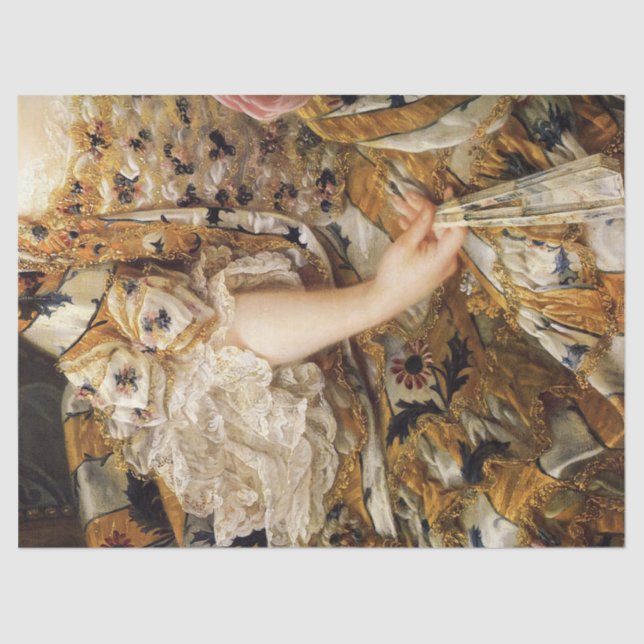 Modekleid aus dem 18. Jahrhundert Seidenpapier (Vorderseite)