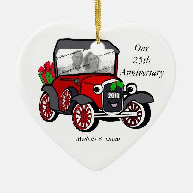 Model A Foto Weihnachten Keramik Ornament (Vorne)