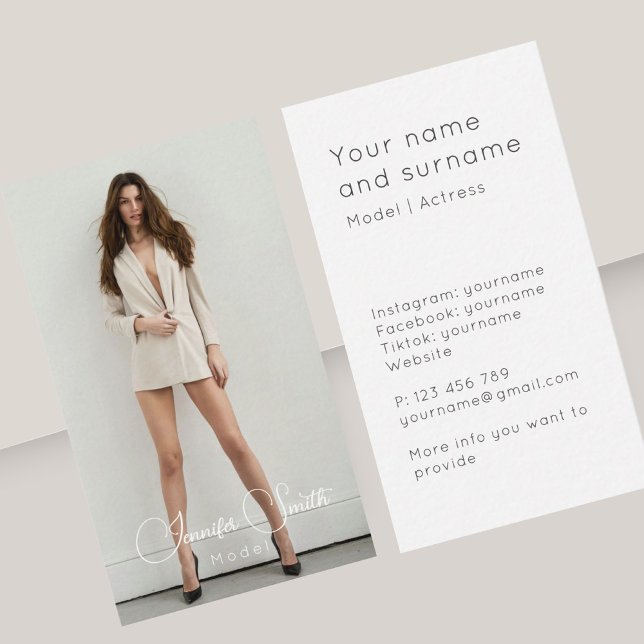 Model Acress fügen Sie Ihre eigene Foto Business C Visitenkarte (Von Creator hochgeladen)
