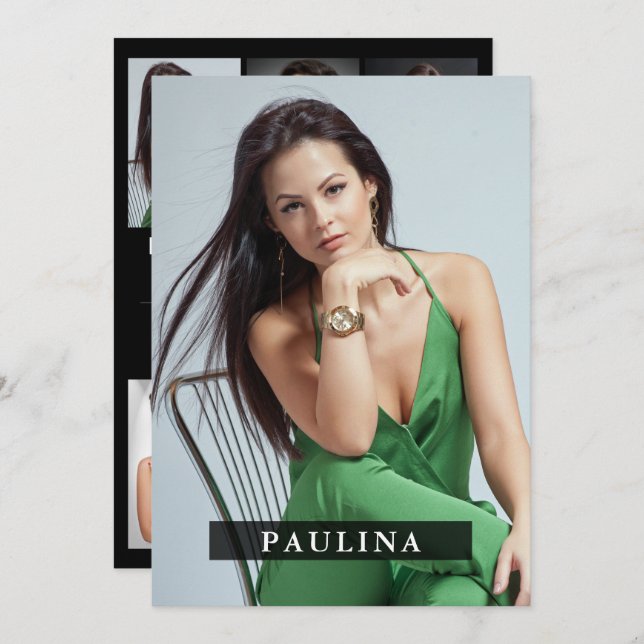 Model Actor 12x18 Comp/Zed Card 7 Foto 2 Seite Einladung (Vorne/Hinten)