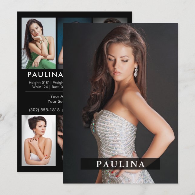 Model Actor 12x18 Comp Zed Card 7 Foto 2 Seite Einladung (Vorne/Hinten)