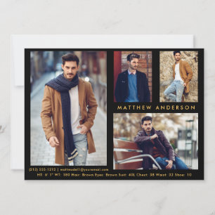 Model Actor 4 Foto - Black Gold Comp Card