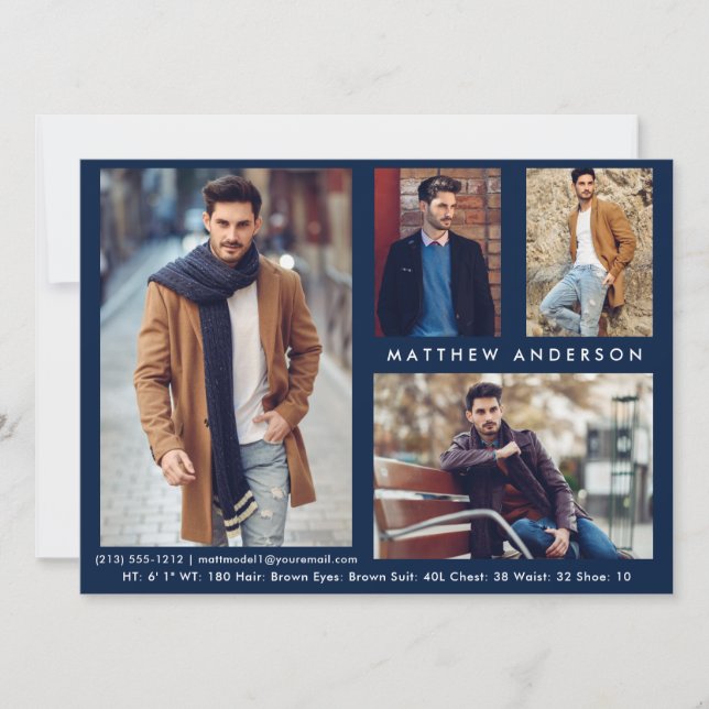 Model Actor 4 Foto - Blue Front Comp Card (Vorderseite)