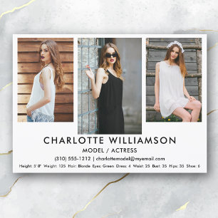 Model Actor Comp Card 12x18 3 Foto Einladung