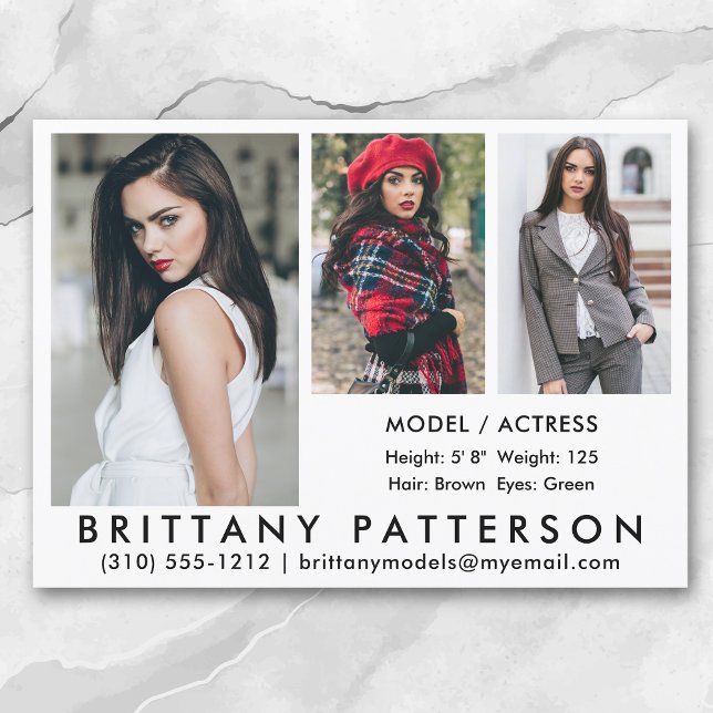 Model Actor Comp Card 3 Foto 12x18 Was Einladung (Available in high quality print or digital download for quick messaging, email or self printing.)