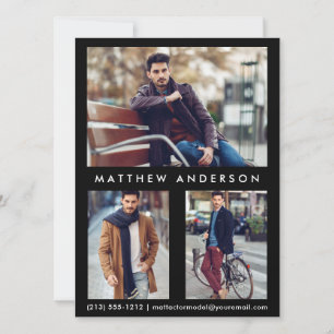 Model Actor Comp Card 3 Foto - Vorderschwarz