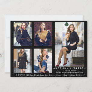 Model Actor Comp Card Black - 5 Fotos