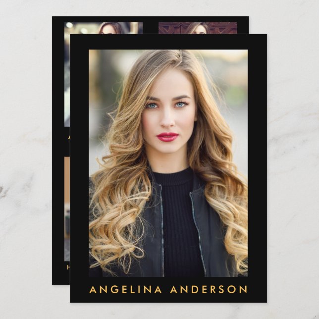 Model Actor Comp Card Gold - 4 Foto zurück (Vorne/Hinten)