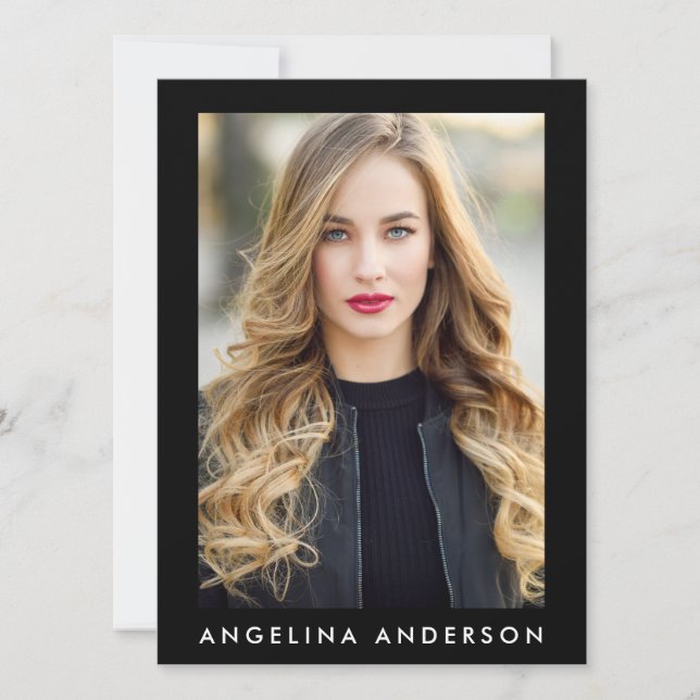 Model Actor Foto Beruflich Comp Card Schwarz (Vorderseite)