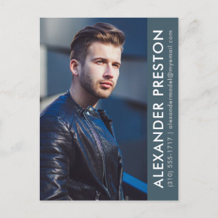 Model Actor Foto Comp Card Blue AP Postkarte